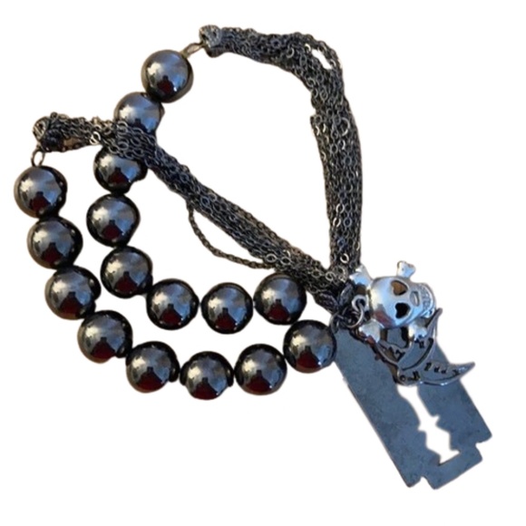 Bracelet razor blade skull dove bird - Picture 1 of 4